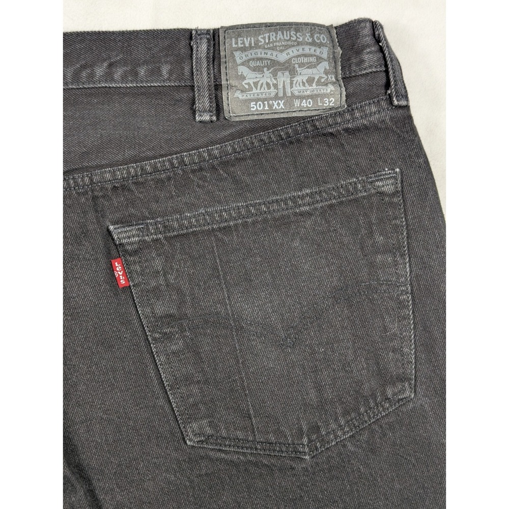 Levi's XX 501 Button Fly Classic‎ Straight Leg Mens Jeans Black Size 40